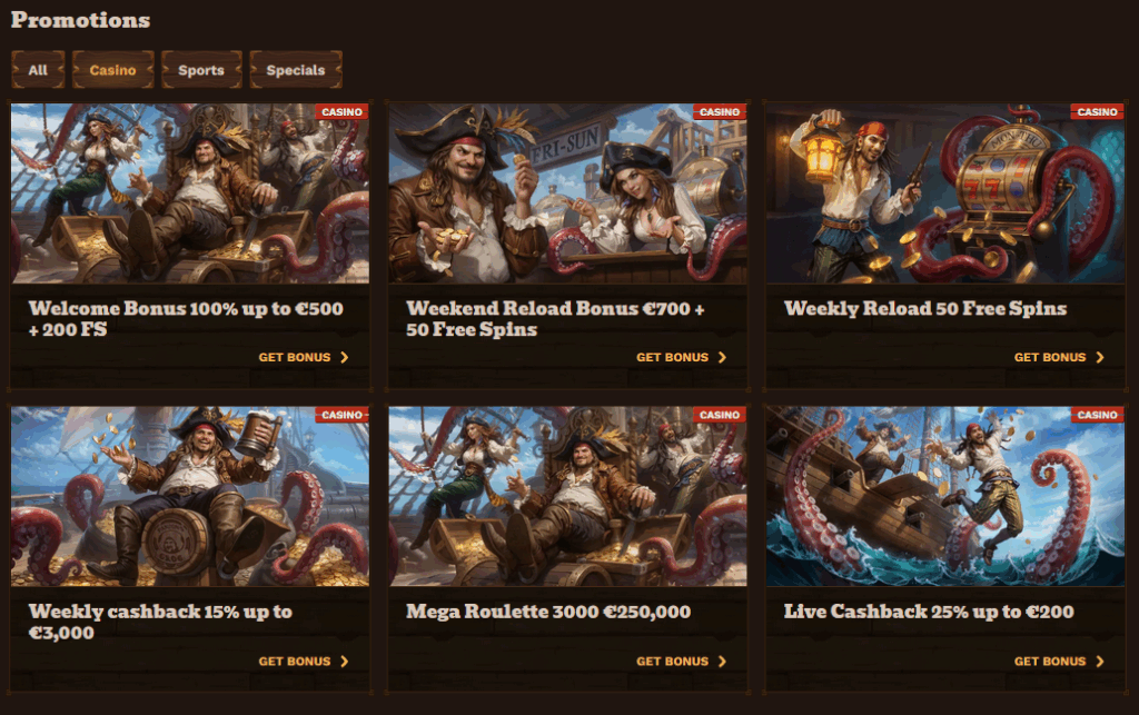 Fatpirate Bonuses and Promotions