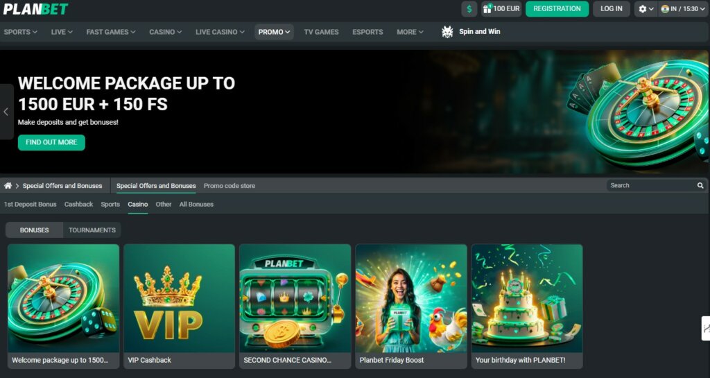 Planbet Casino Bonus IN